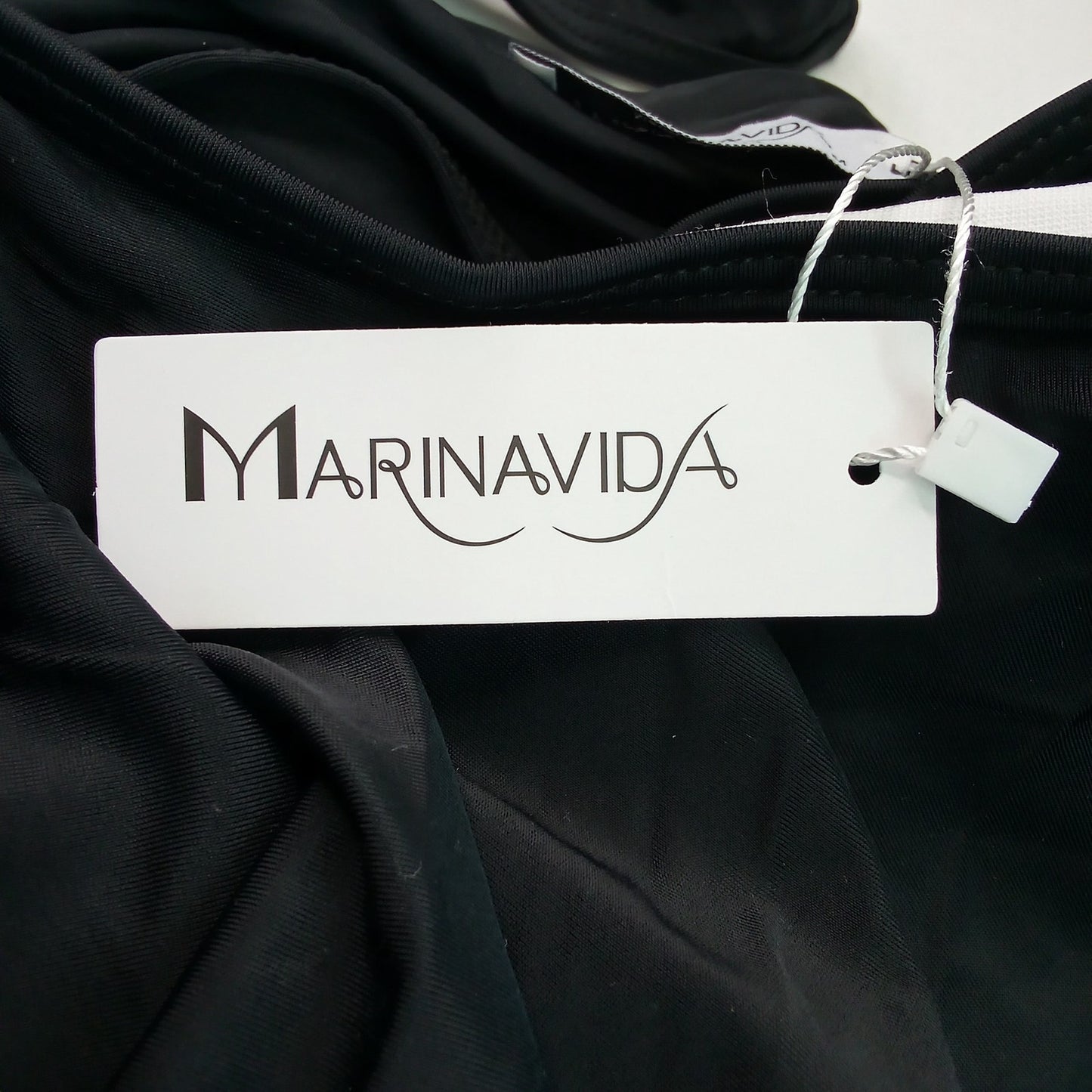 Marinavida Black Flounce Tankini Swim Top Women’s Medium Layered Ruffle NWT