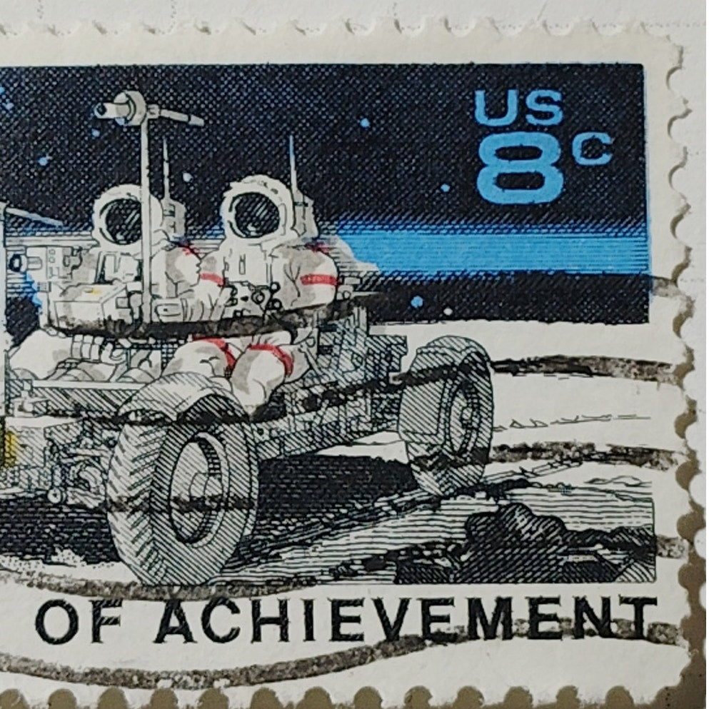 1971 US Postage Stamp Scott #1435 8c Space Decade of Achievement Rover Used