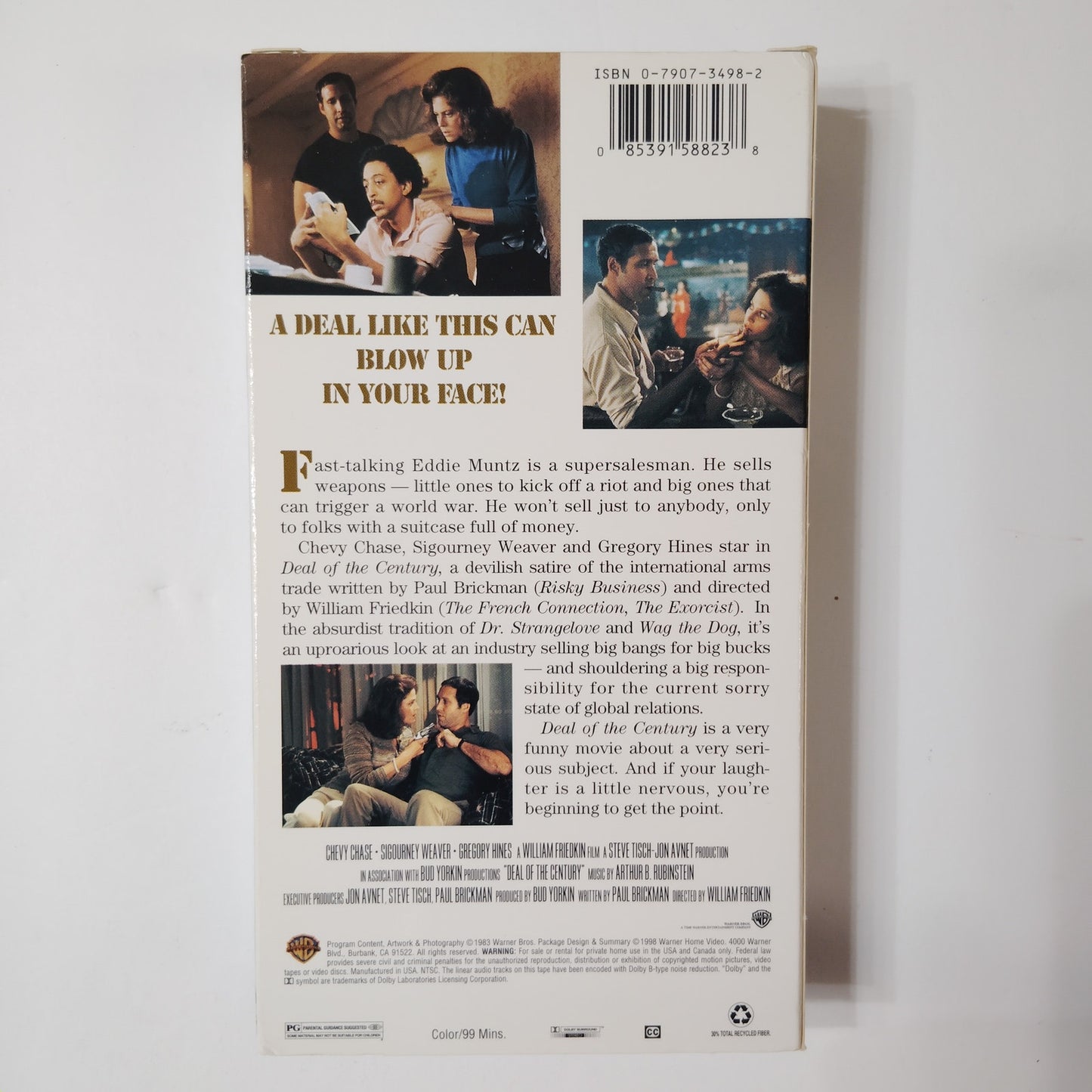 Deal of the Century VHS 1998 Chevy Chase Sigourney Weaver Warner Comedy