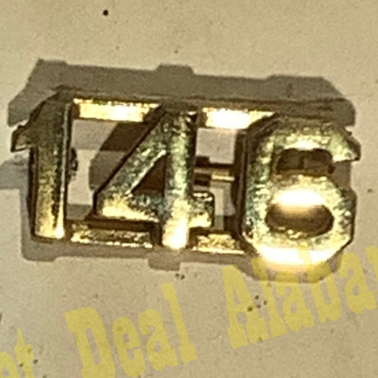 Early/Mid 1900s Brass C-Clasp Number "146" Collar Device 3/8"H Hat / Lapel Pin