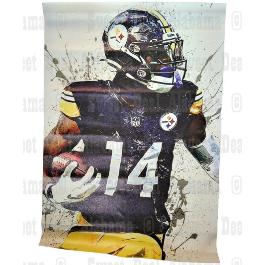 Pittsburgh Steelers #14 George Pickens – 12” x 18” Canvas Print – Unframed