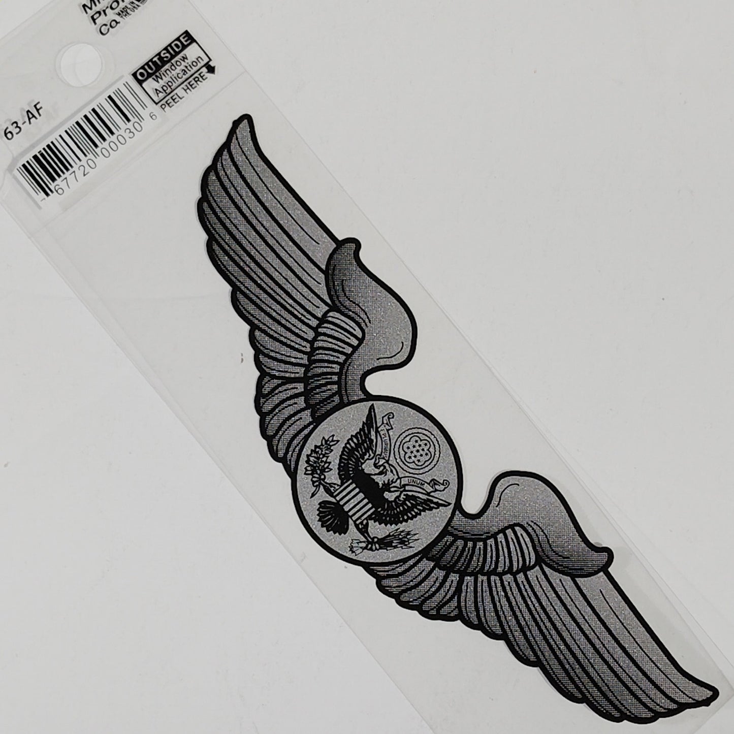 USAF Enlisted Aircrew Badge Decal – 5-1/4" x 1.5"  Mylar Vinyl – Winged Emblem
