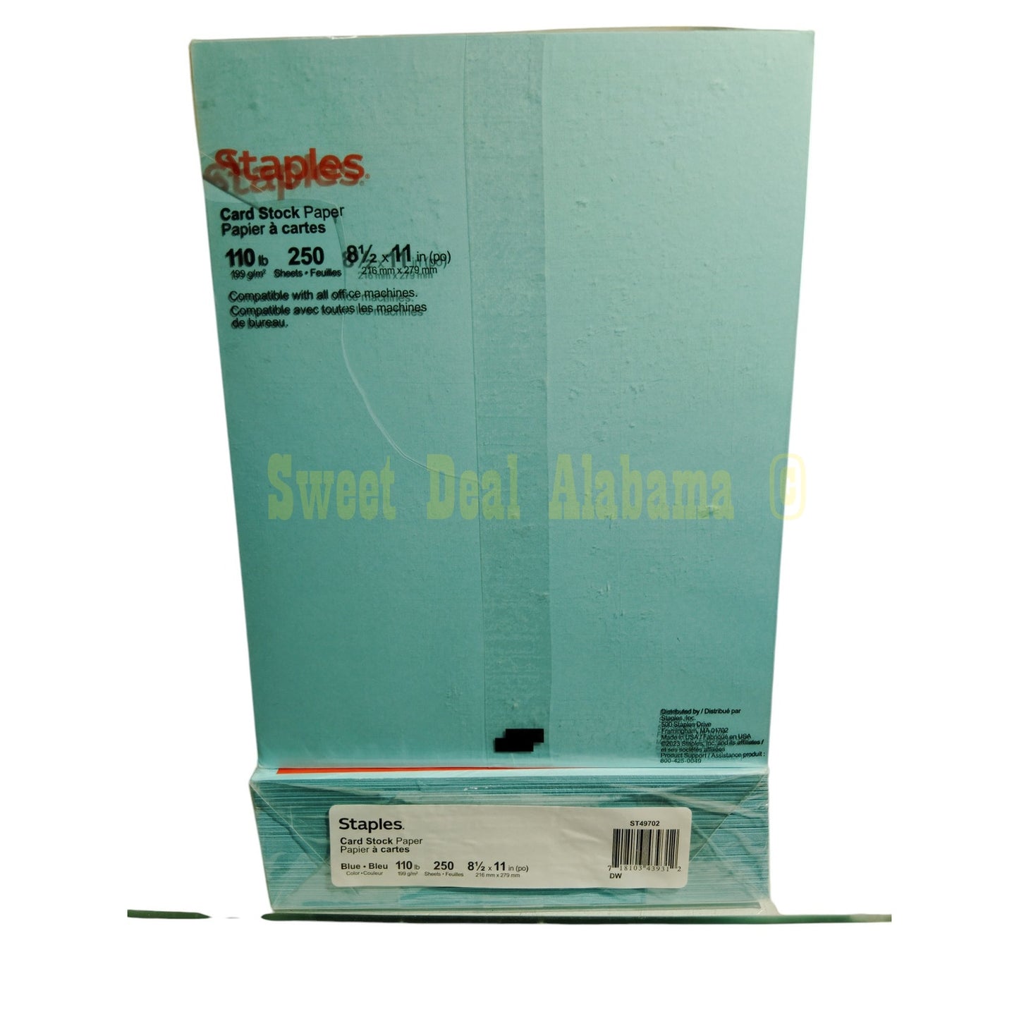 2 Reams, 500 Pages, Pastel Blue 110 lb. Cardstock Paper, 8-1/2" X 11"  #ST49702