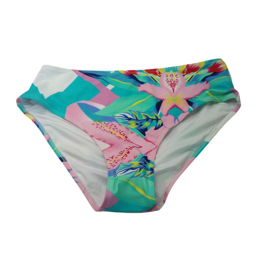 High‑Waisted Bikini Bottoms Women’s Size M Multicolor Floral Pattern