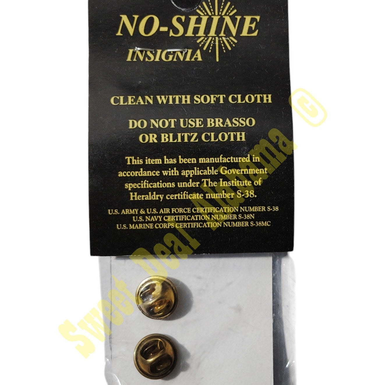 Warrant Officer WO-1 Collar Rank Insignia Device Pin By No-Shine Insignia