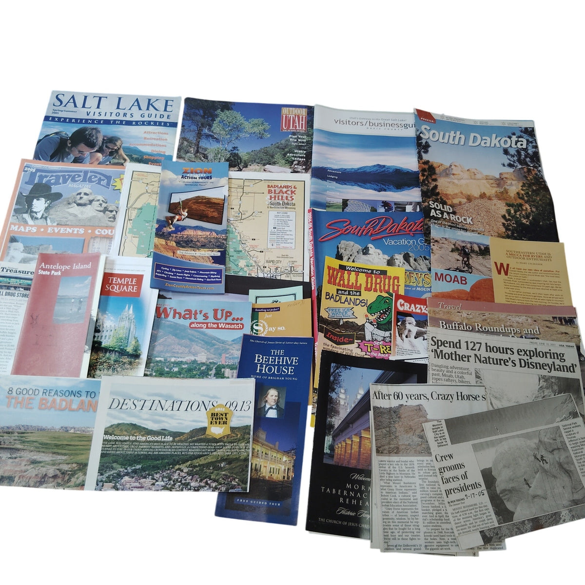 Utah South Dakota 2005 Travel Ephemera Lot - Vintage Souvenir Collection