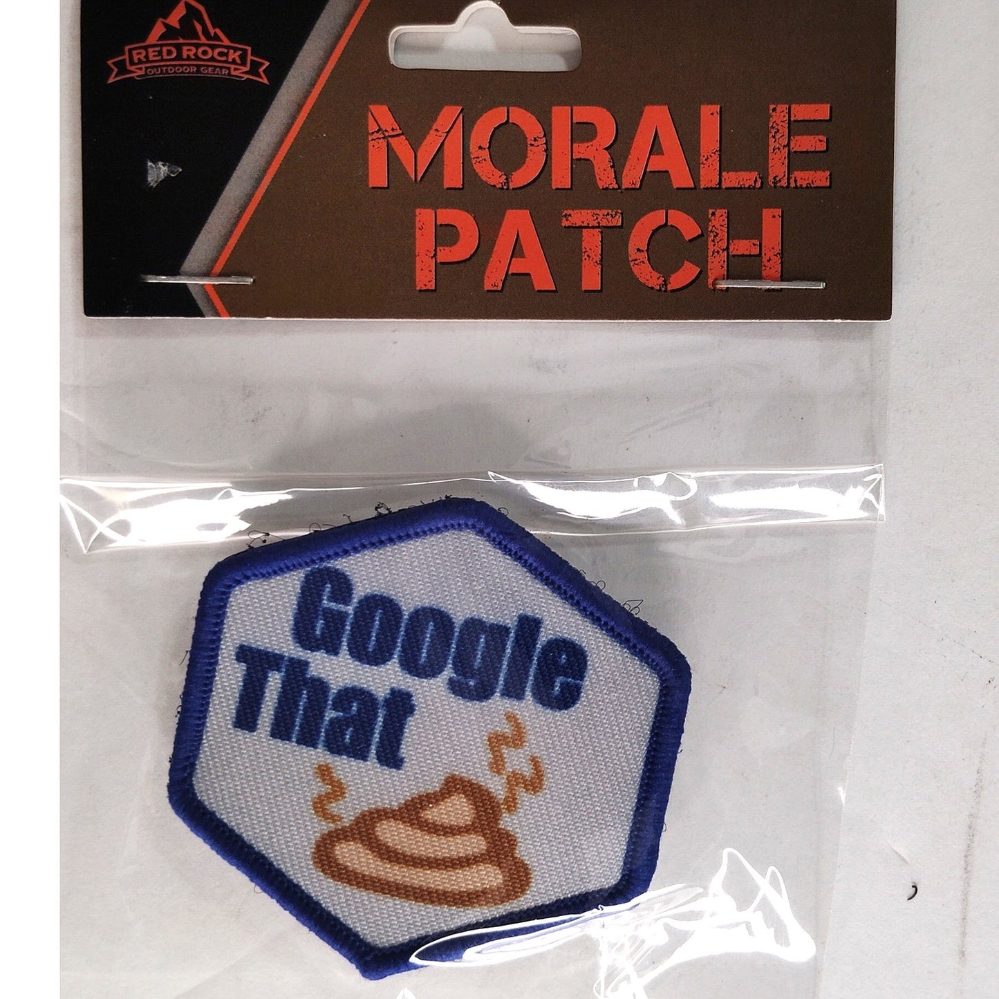 Google That "S**T Image" Novelty Patch Red Rock 2‑1/8" × 2" Printed Hook Back