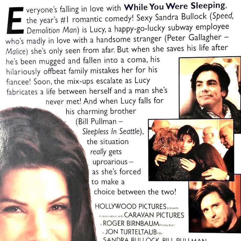 While You Were Sleeping VHS 1996 Sandra Bullock Bill Pullman Romantic Comedy