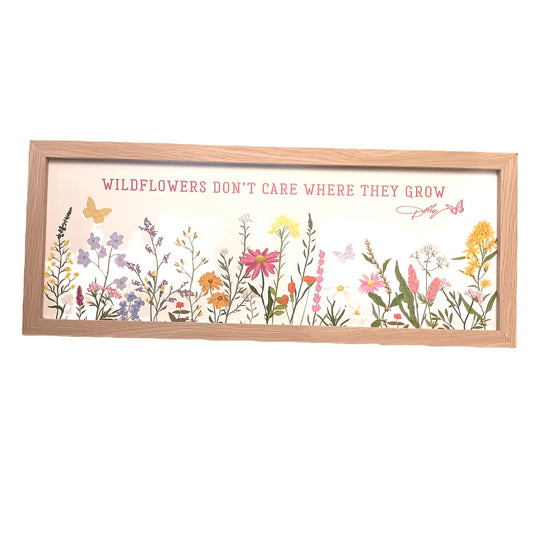 Dolly Parton "Wildflowers Don't Care Where They Grow" Wall Art, 8x20 Inch