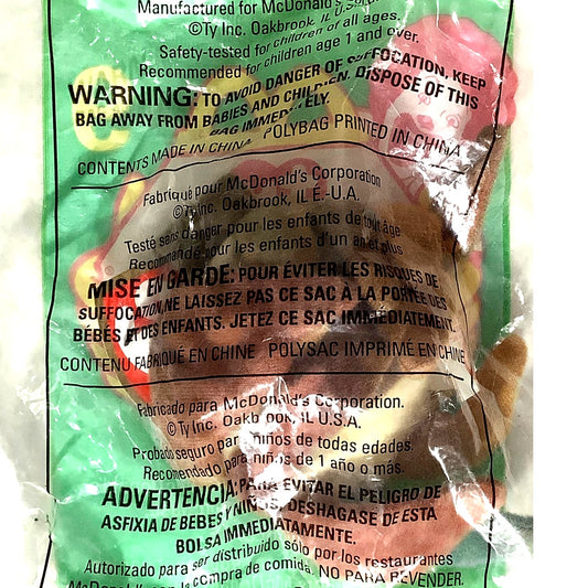 TY Teenie Beanie Babies - Claude the Crab, McDonald's 1999 Happy Meal Toy, NIP