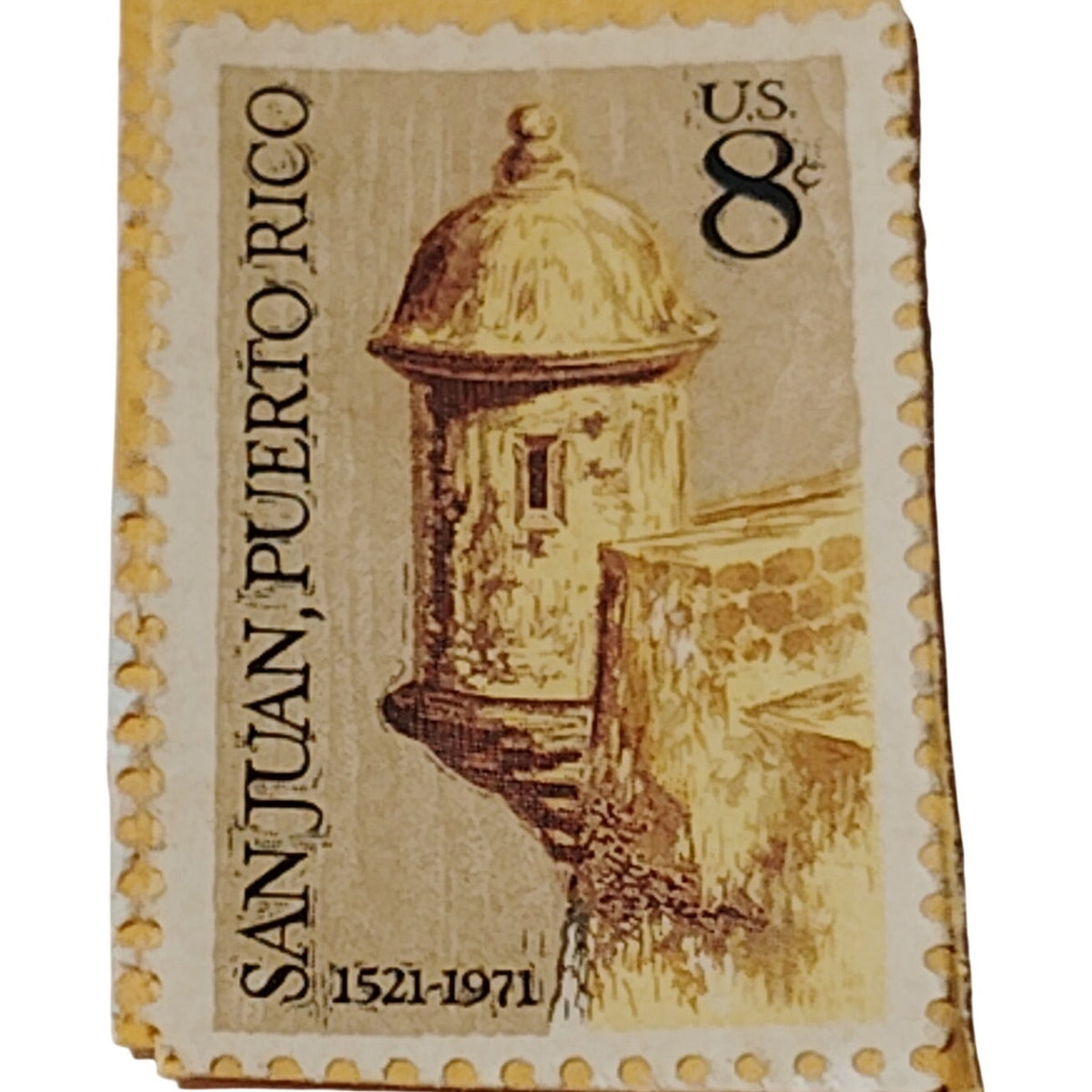 1971 San Juan, Puerto Rico 8 Cent US Commemorative Stamp - Historic Fort Design