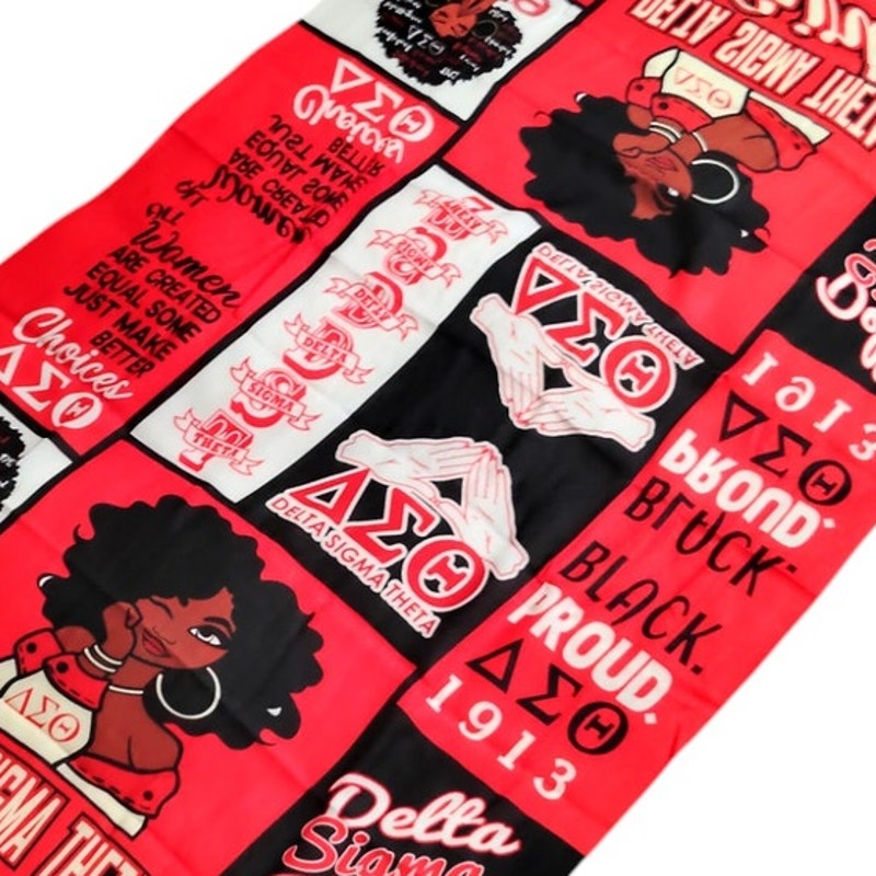 Delta Sigma Theta Inspired Scarf Red & White Polyester 27"x70" – Elephant Infinity Design