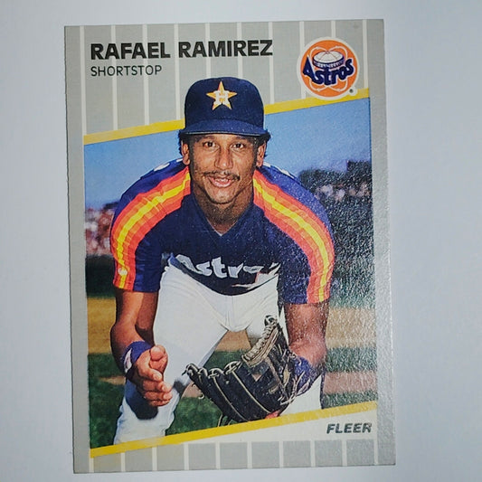 1989 Fleer Rafael Ramirez #365 Houston Astros Shortstop - Rainbow Jersey VG/EX