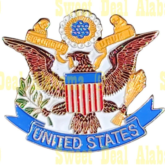 Great Seal of the United States Hat, Lapel Collectors Pin 1-5/8"H x 1-3/4"W