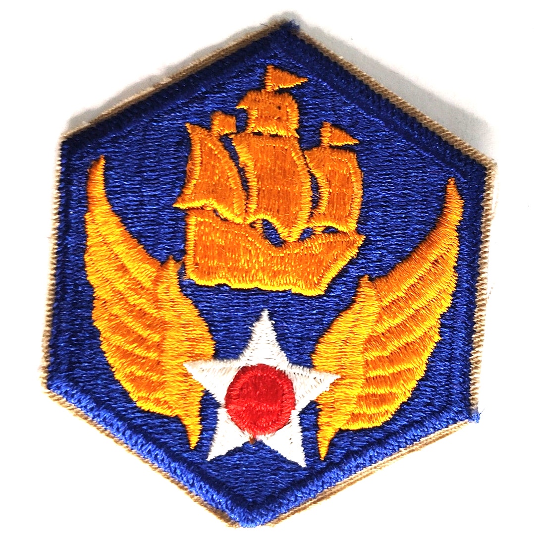USAAF 6th Air Force Embroidered Patch WWII Large Ship 3‑1/8" × 2‑7/8" Sew‑On