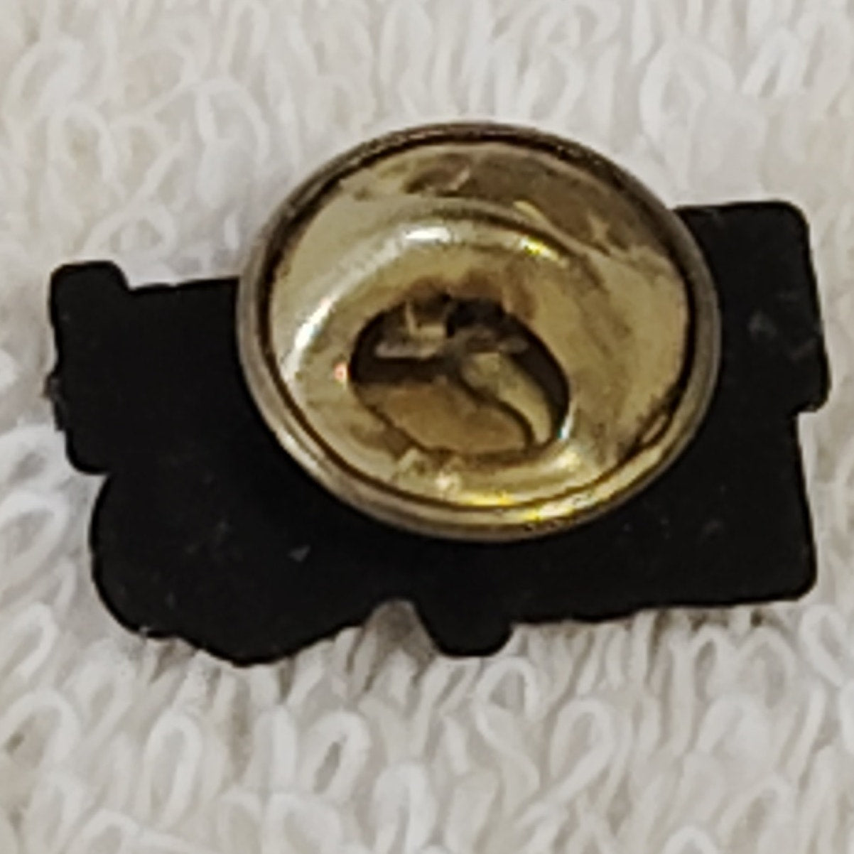 VTG "Friend Day" Lapel or Hat Pin,  Black/Gold PVC 3/4"W Fellowship Symbol