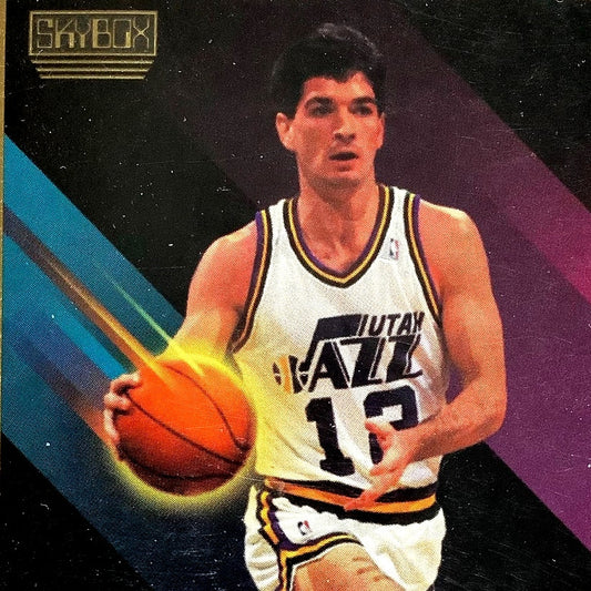 John Stockton, Utah Jazz, 1990 NBA SkyBox Card 284, EXC