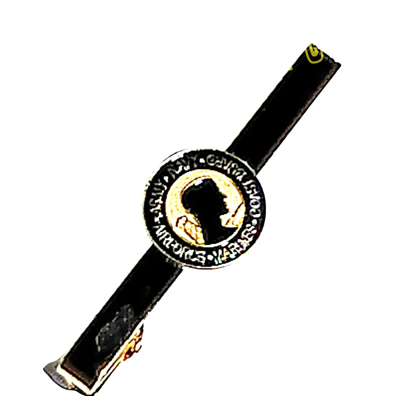 POW Joint Services/Branches Tie Bar Clip 2-1/2"L, Emblems 3/4"D, Gold Finish Bar