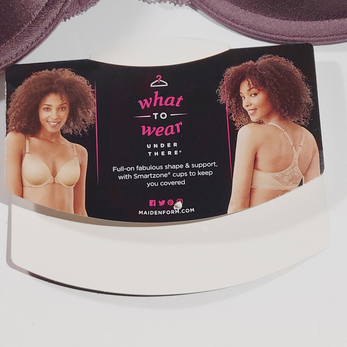 Maidenform One Fab Fit Lace Front Closure T-Back Bra – Currant Purple – 34C