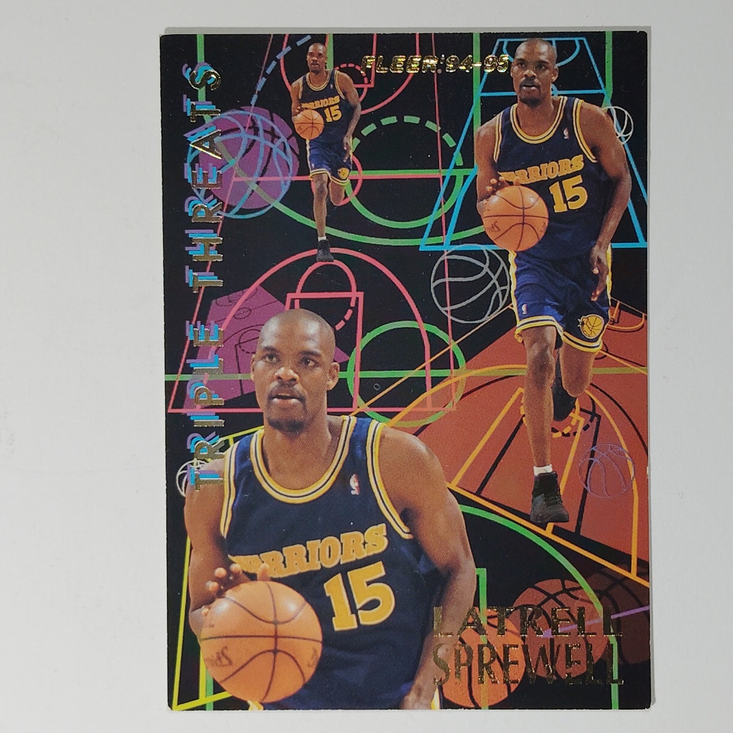 1994-95 Fleer Latrell Sprewell Triple Threats #10 Warriors Insert NBA Card