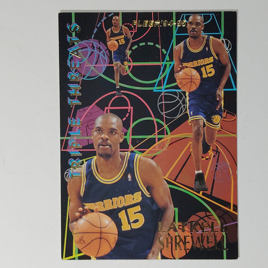 1994-95 Fleer Latrell Sprewell Triple Threats #10 Warriors Insert NBA Card