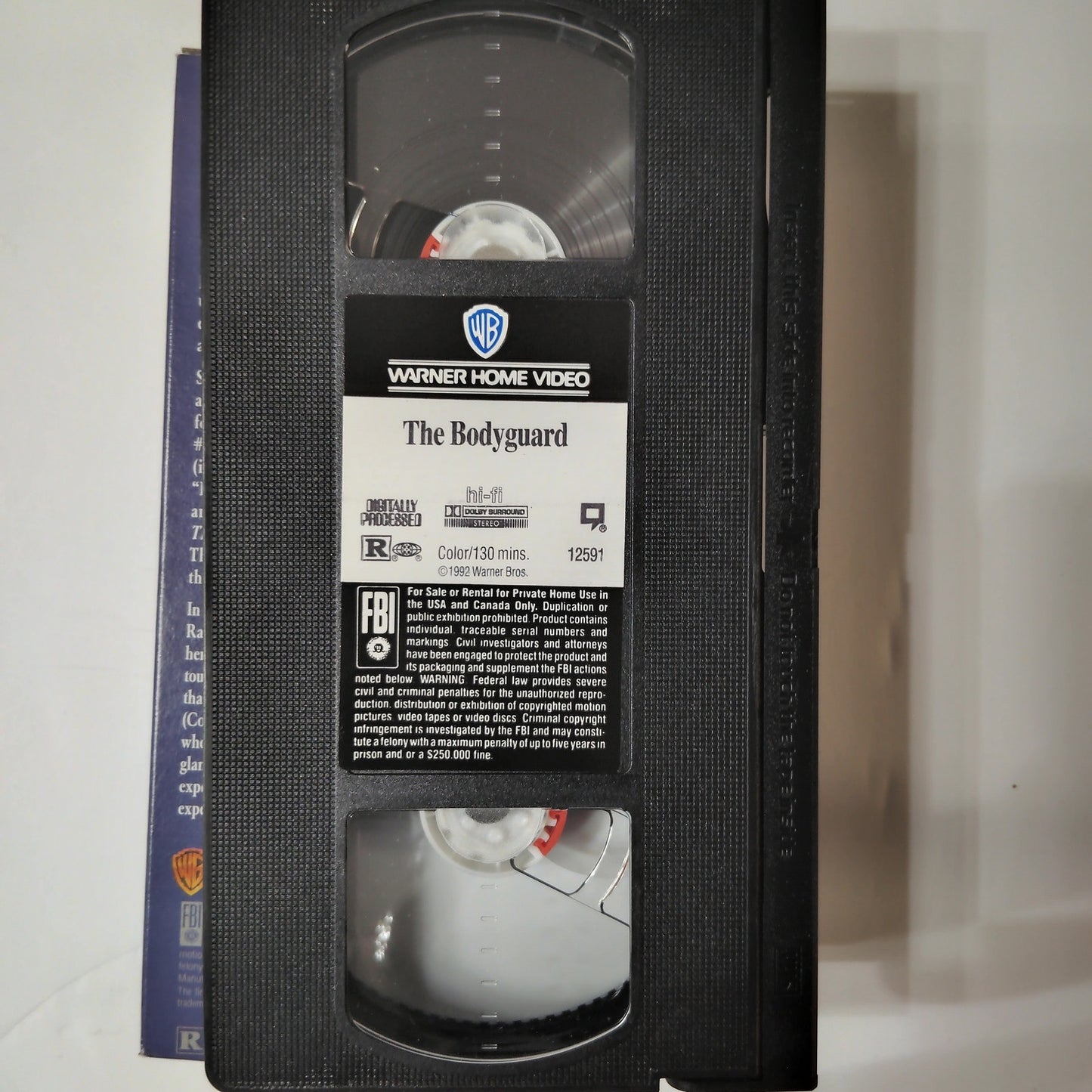 The Bodyguard VHS 1992 Kevin Costner Whitney Houston Romantic Thriller Warner