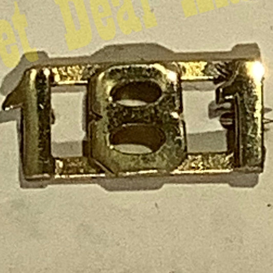 Early/Mid 1900s Brass C-Clasp Number "181" Collar Device 3/8"H Hat / Lapel Pin