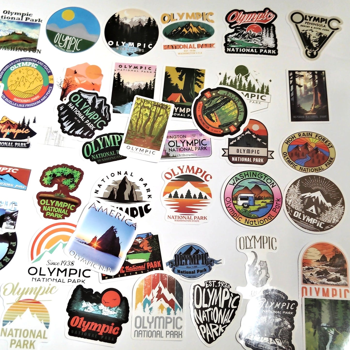 64‑Pc Olympic National Park Vinyl Sticker Pack Waterproof Decals
