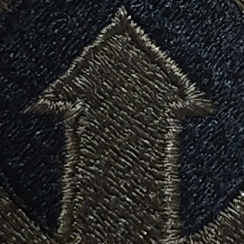Pre-1989 Subdued Embroidered 1st Logistical Command Patch, ODG, Sew-On, 2"D