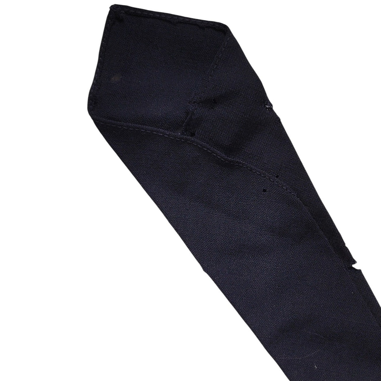 WWII-Era U.S. Navy or Army Enlisted Wool Necktie, Dark Navy Blue, Coarse Weave, Unfinished Ends