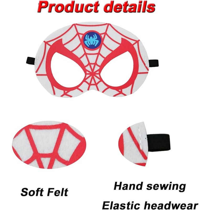 Superhero Felt Masks 24‑Pack 8 Styles Kids (Will Fit Adults Too) Party Favors