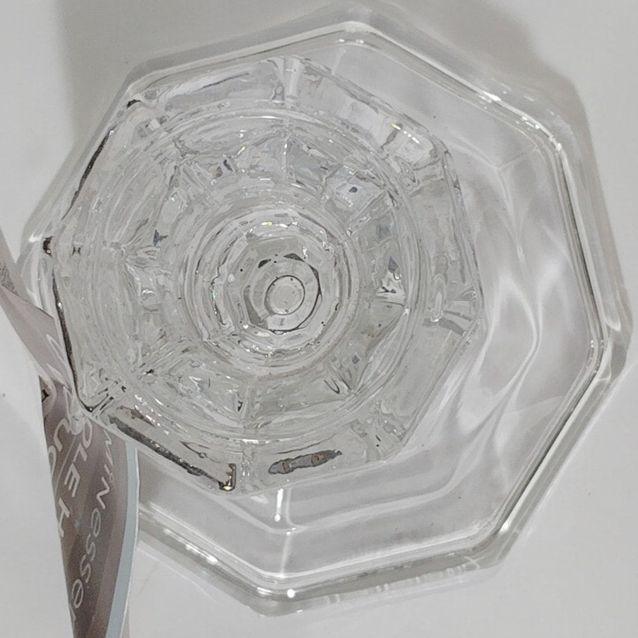 Luminessence Glass Candlestick Holder 3.4x4 Clear Decorative Taper Candle Stand