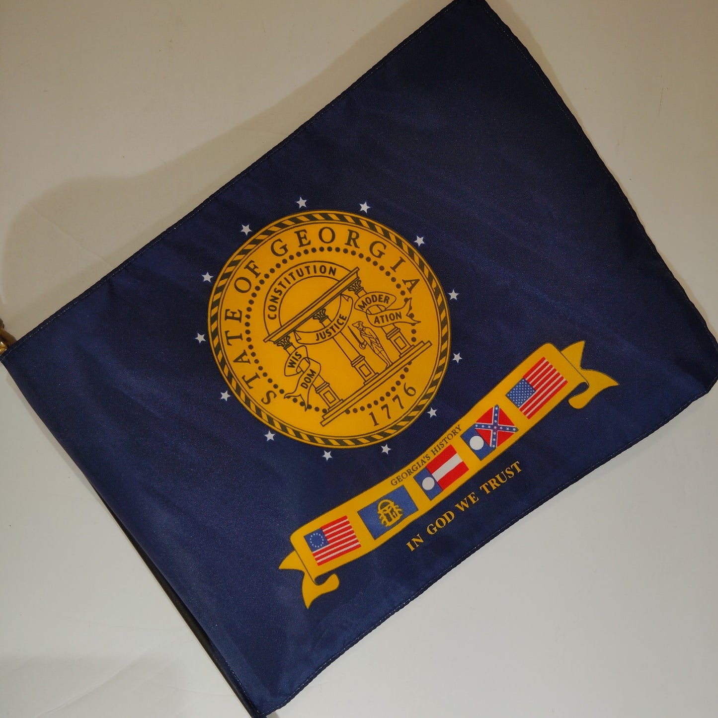 10 Georgia 2001-2003 State, 12" x 18" Stick Flags, Georgia Historical Flag