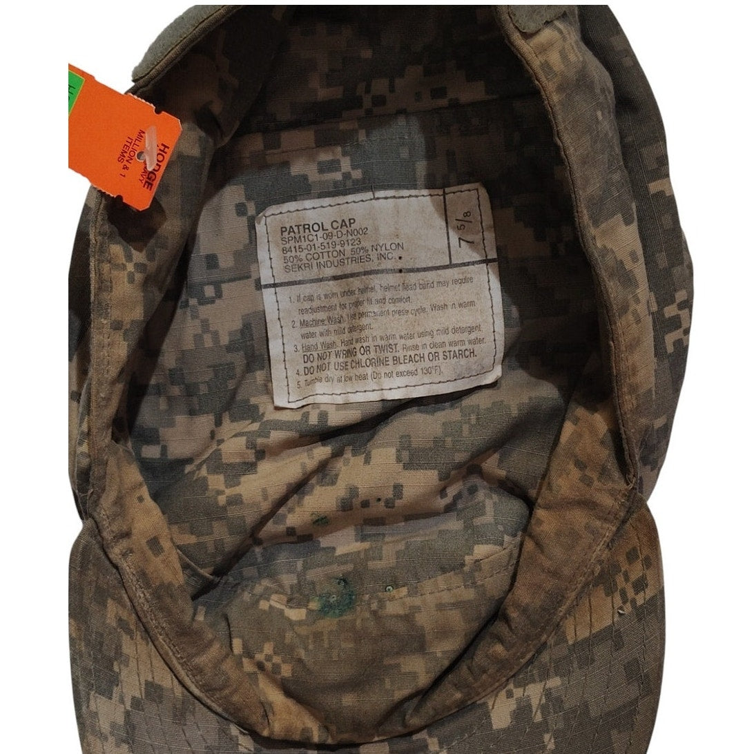 United States Digital ACU Camo Patrol Cap, Size 7-5/8, Ripstop, Sekri Ind., EUC