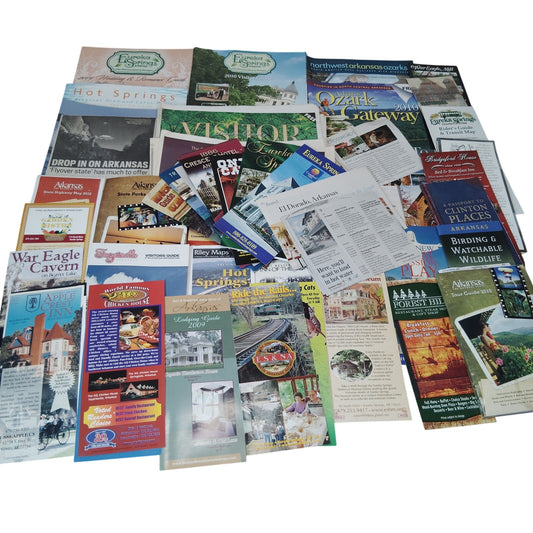 Vintage Arkansas Travel Ephemera Lot - Brochures, Maps, Guides - Pre-2010