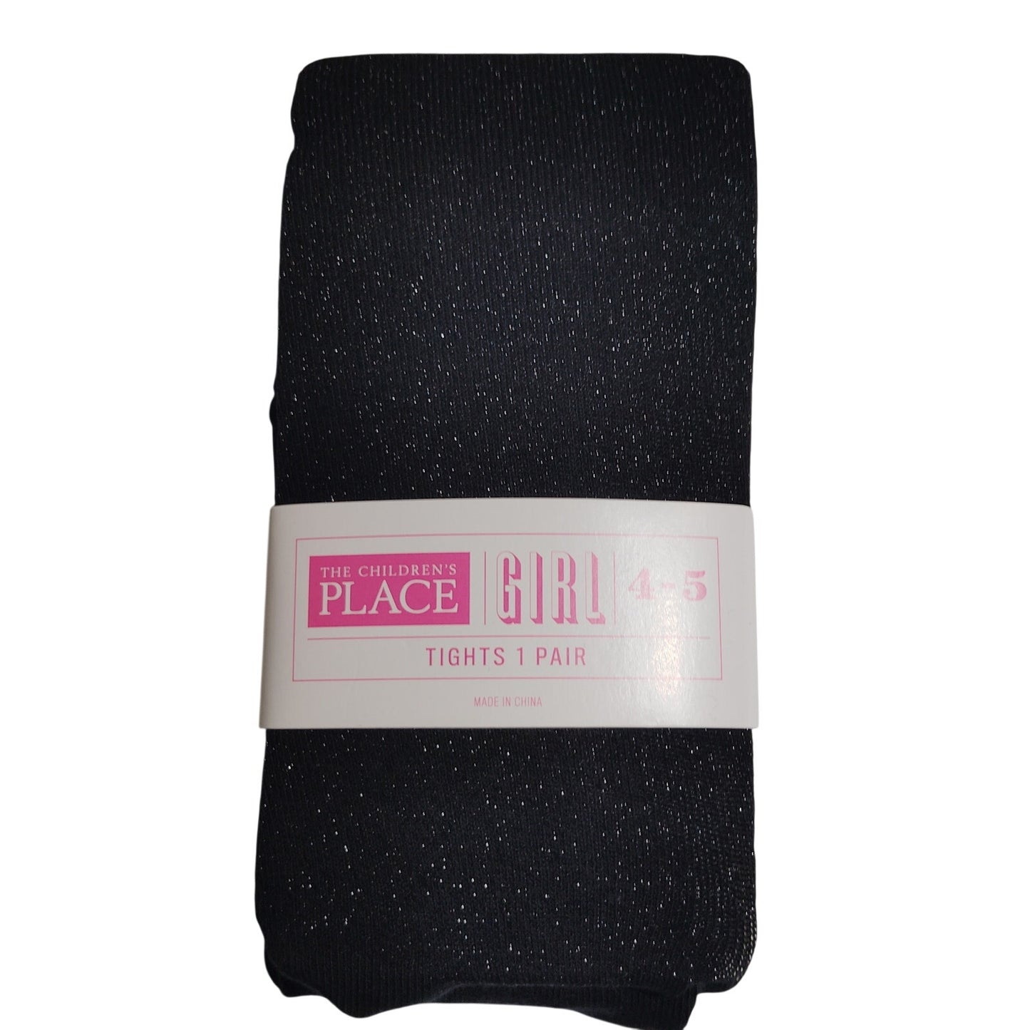 The Children’s Place Girls Metallic Tights – Black – Size 4–5 – Sparkle Knit