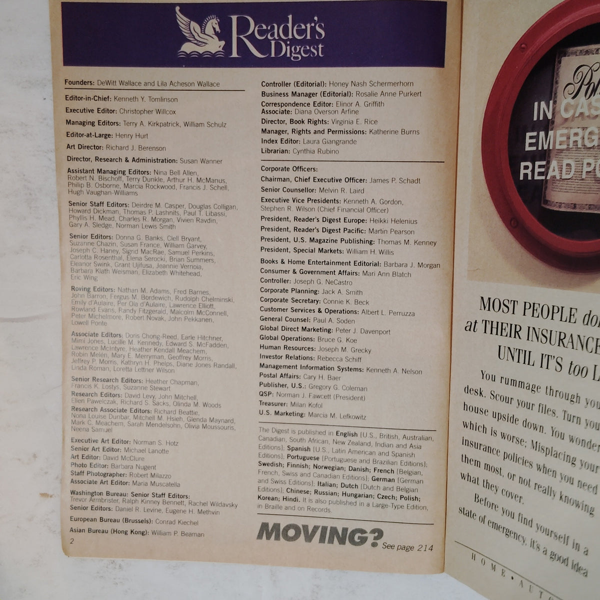 Reader's Digest Magazine September 1995 - America's Most Dangerous Highways