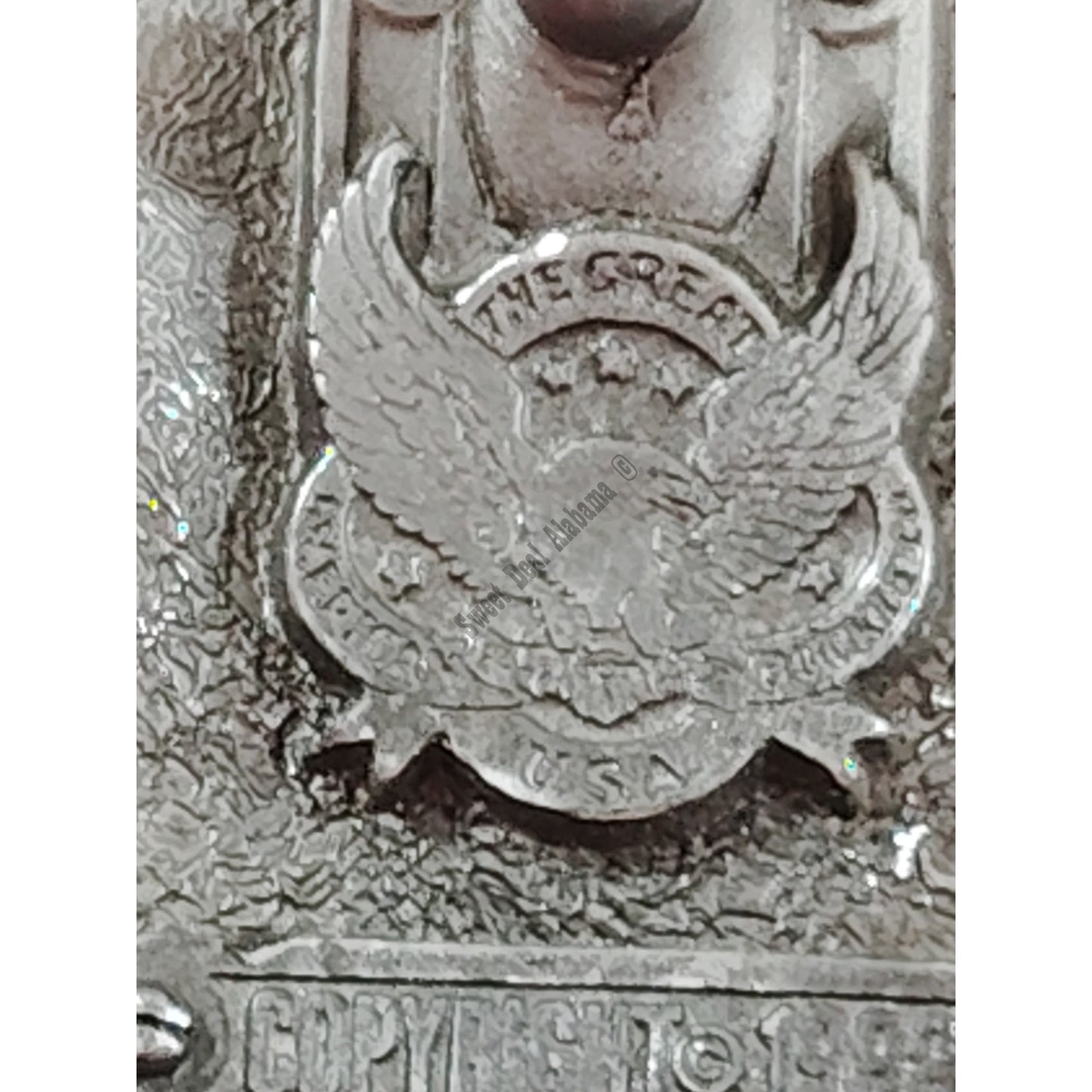 1988 WW II Veteran Victory Great American Belt Buckle, All Branches 3"W x 2-25"H