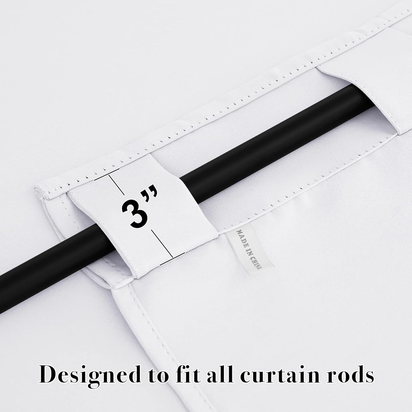 White Short Curtains 42x63 Room Darkening Thermal Insulated Drapes 2 Panels