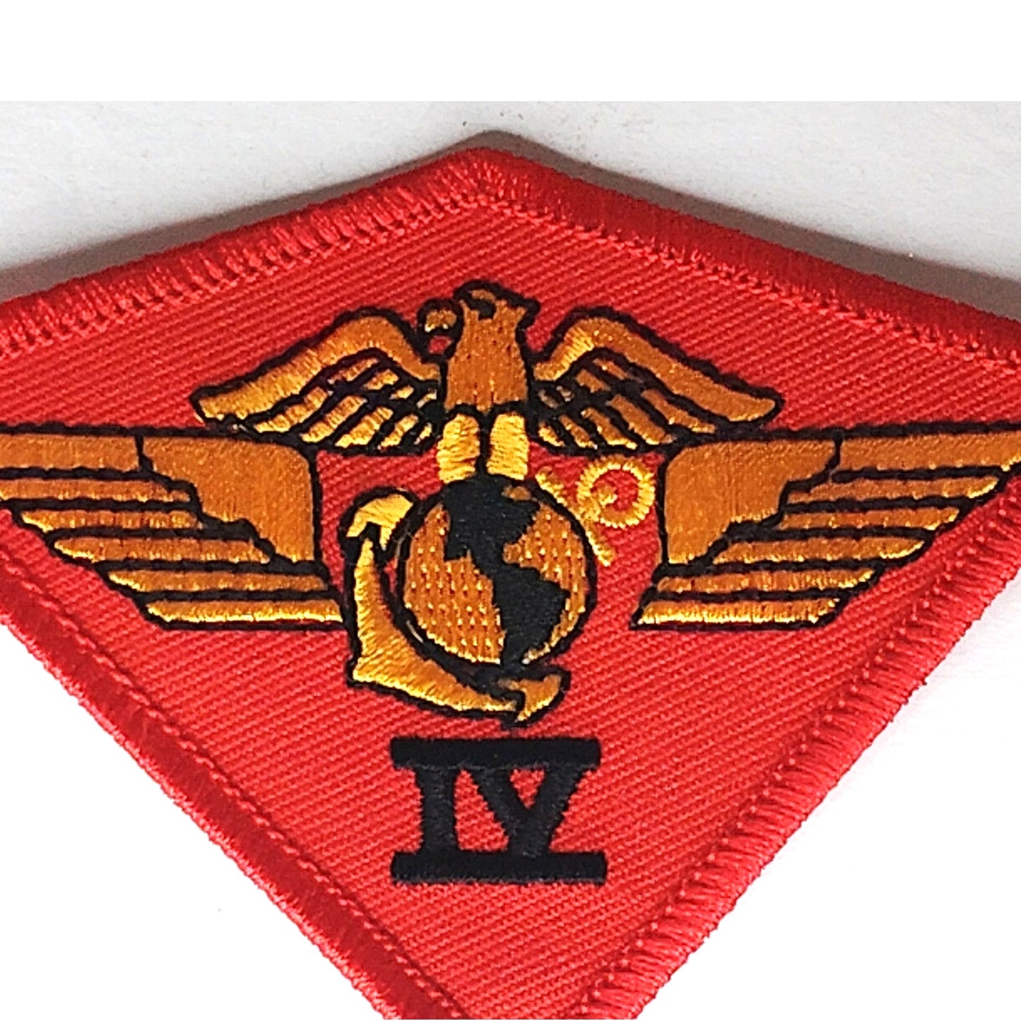 USMC 4th Marine Aircraft Wing Patch Red Diamond 3‑3/4" × 2‑7/8" Novelty Patch