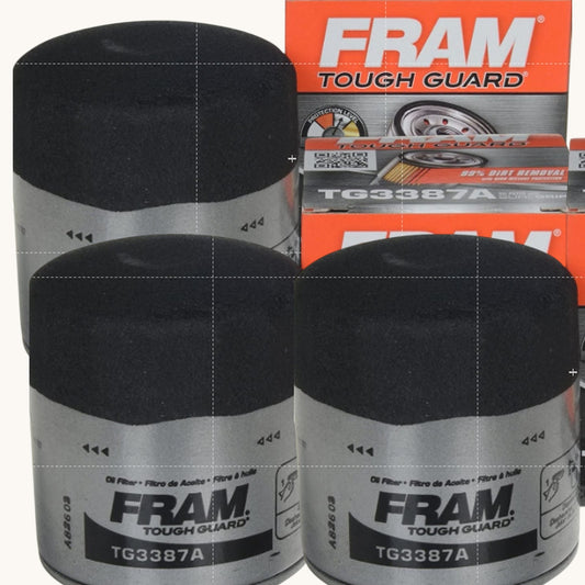 3-PK FRAM TG3387A Tough Guard Oil Filters – SureGrip, 15K‑Mile Protection 3-Pack