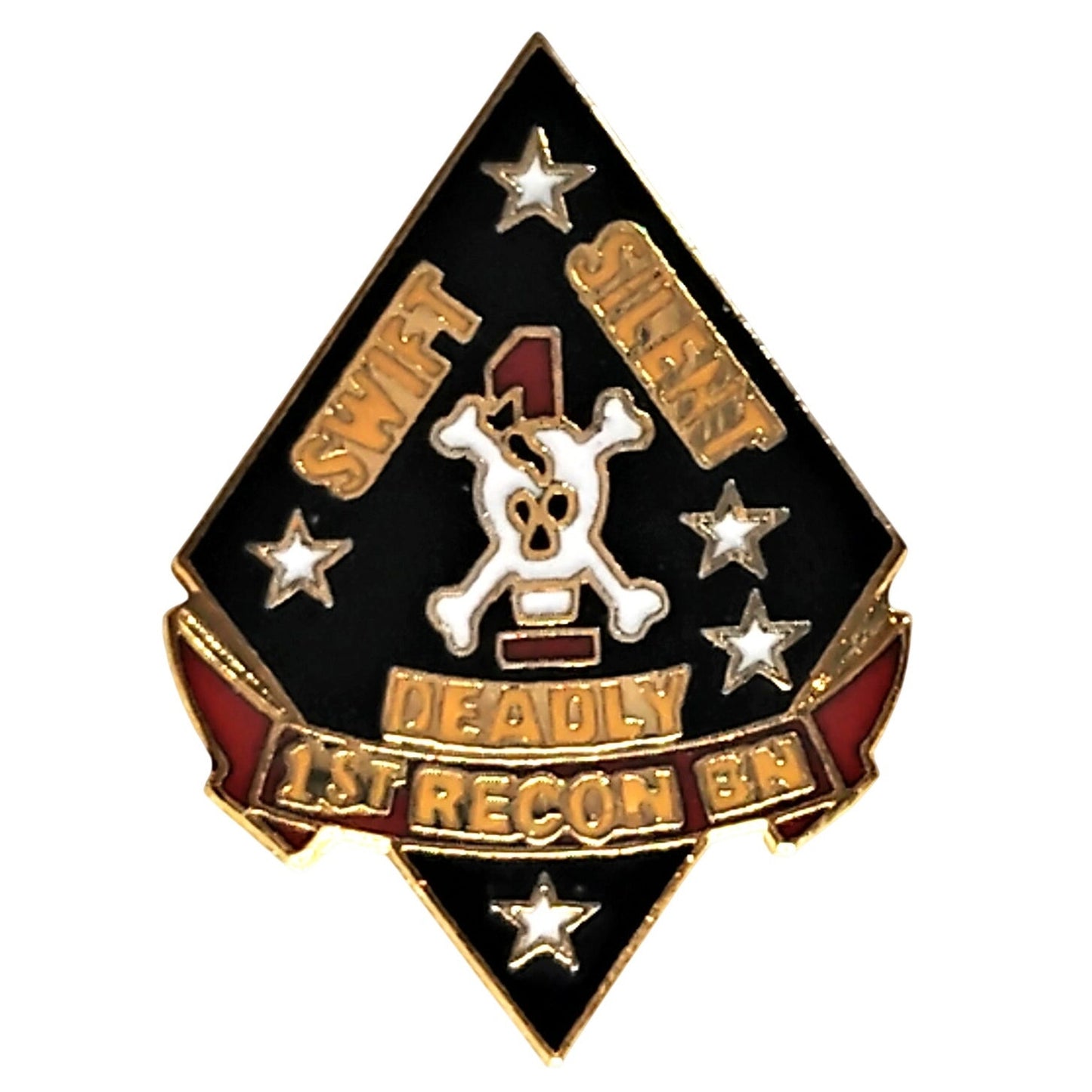 USMC 1st Recon Battalion Novelty Hat Lapel Pin 1‑1/8" × 3/4"