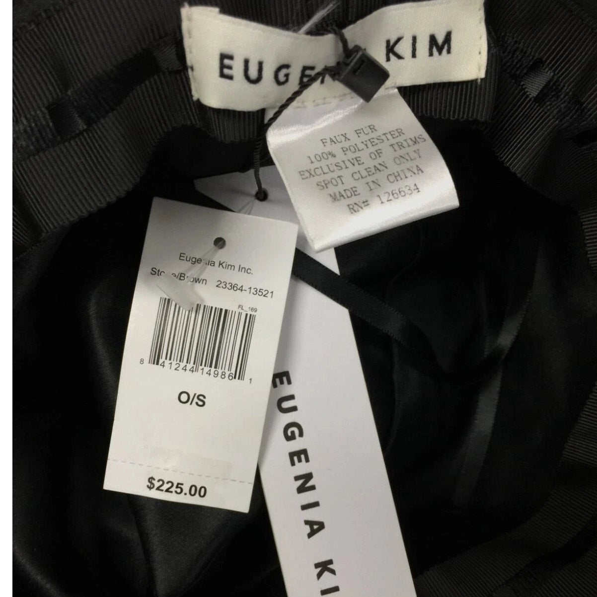 Eugenia Kim Charlie Leopard Print Faux Fur Bucket Hat – Blue Stone – One Size