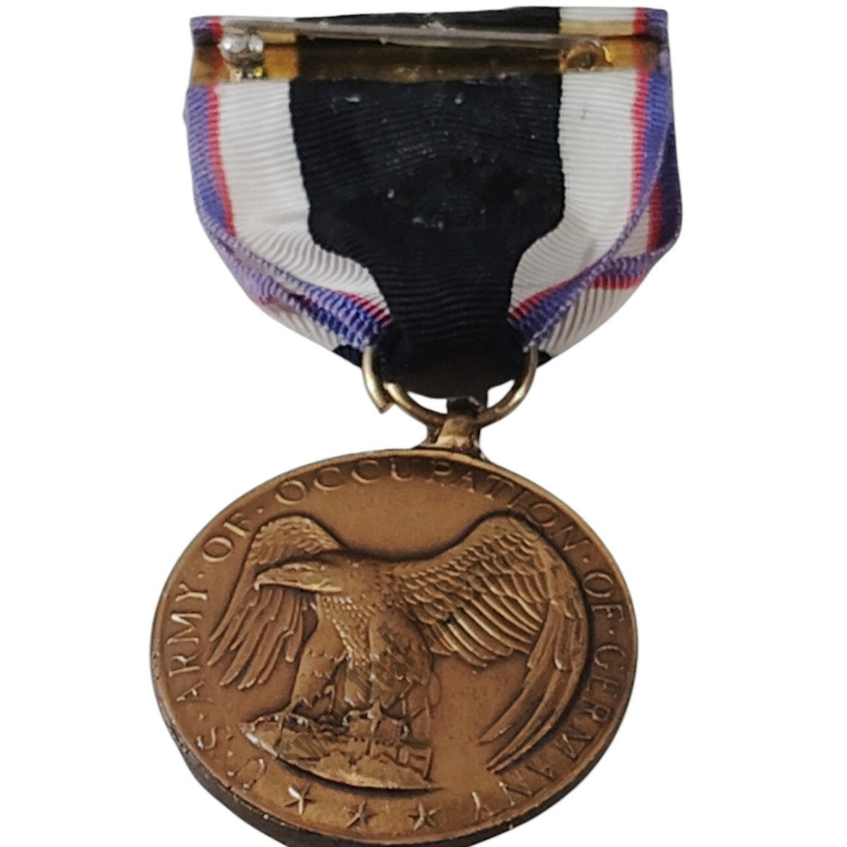WWI Army of Occupation of Germany Medal Pinback, 1-1/4"D x 3"H Overall