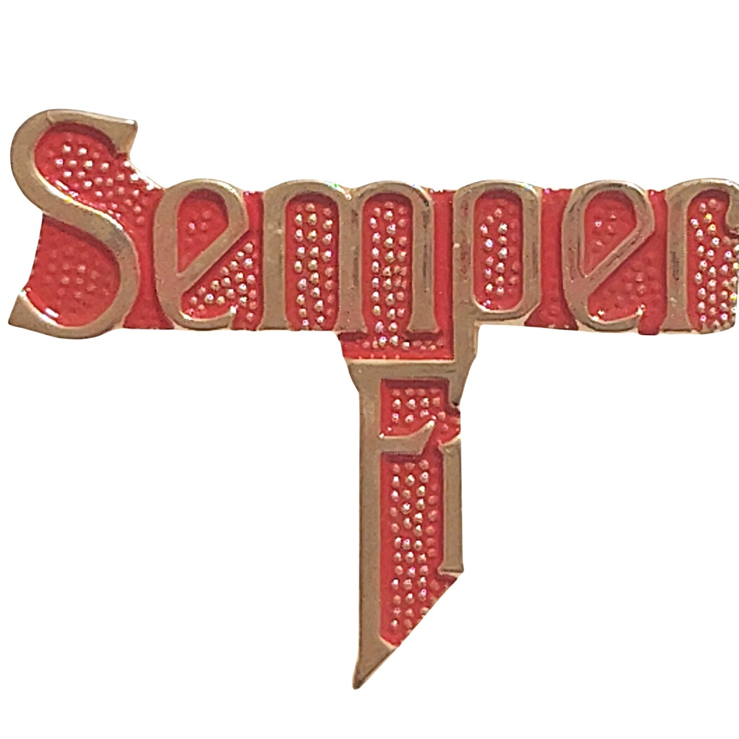 USMC “Semper Fi” Hat/Lapel/Brooch Pin, 1‑1/4" × 1", Butterfly Clutch back Pin