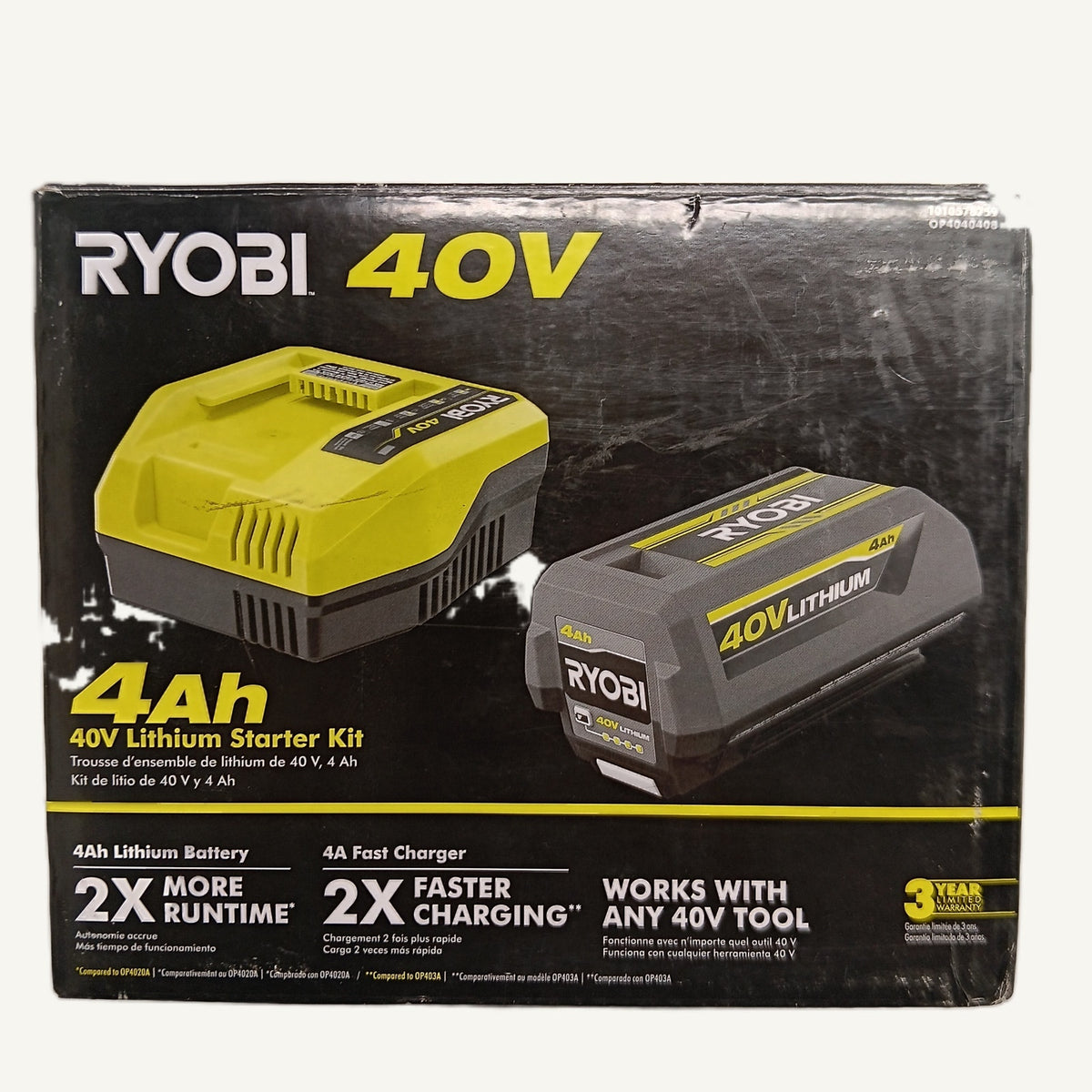Ryobi 40V 4Ah Lithium Starter Kit Battery & Charger OP40404VNM Green