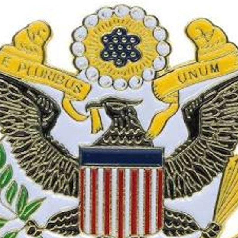 Great Seal of the United States Full‑Color Hat Lapel Pin 1‑7/8" × 1‑9/16"