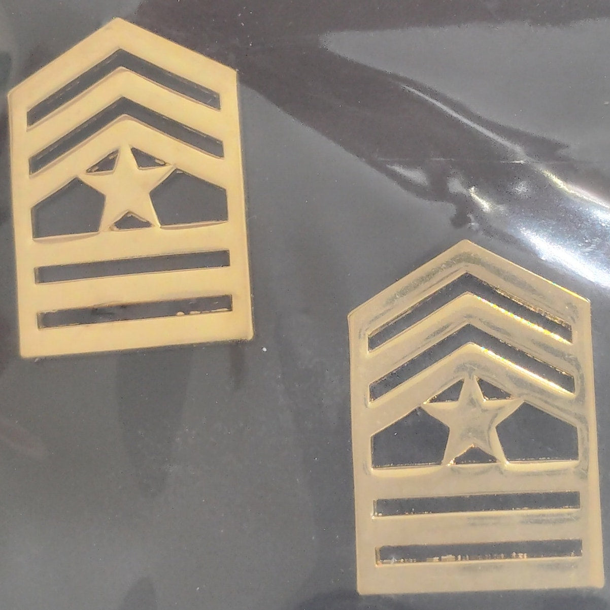 Army ROTC Sergeant Major Pin‑On Rank Insignia Set, No Shine, Gold 1.19" × 0.75"