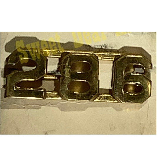 Early/Mid 1900s Brass C-Clasp Number "286" Collar Device 3/8"H Hat / Lapel Pin