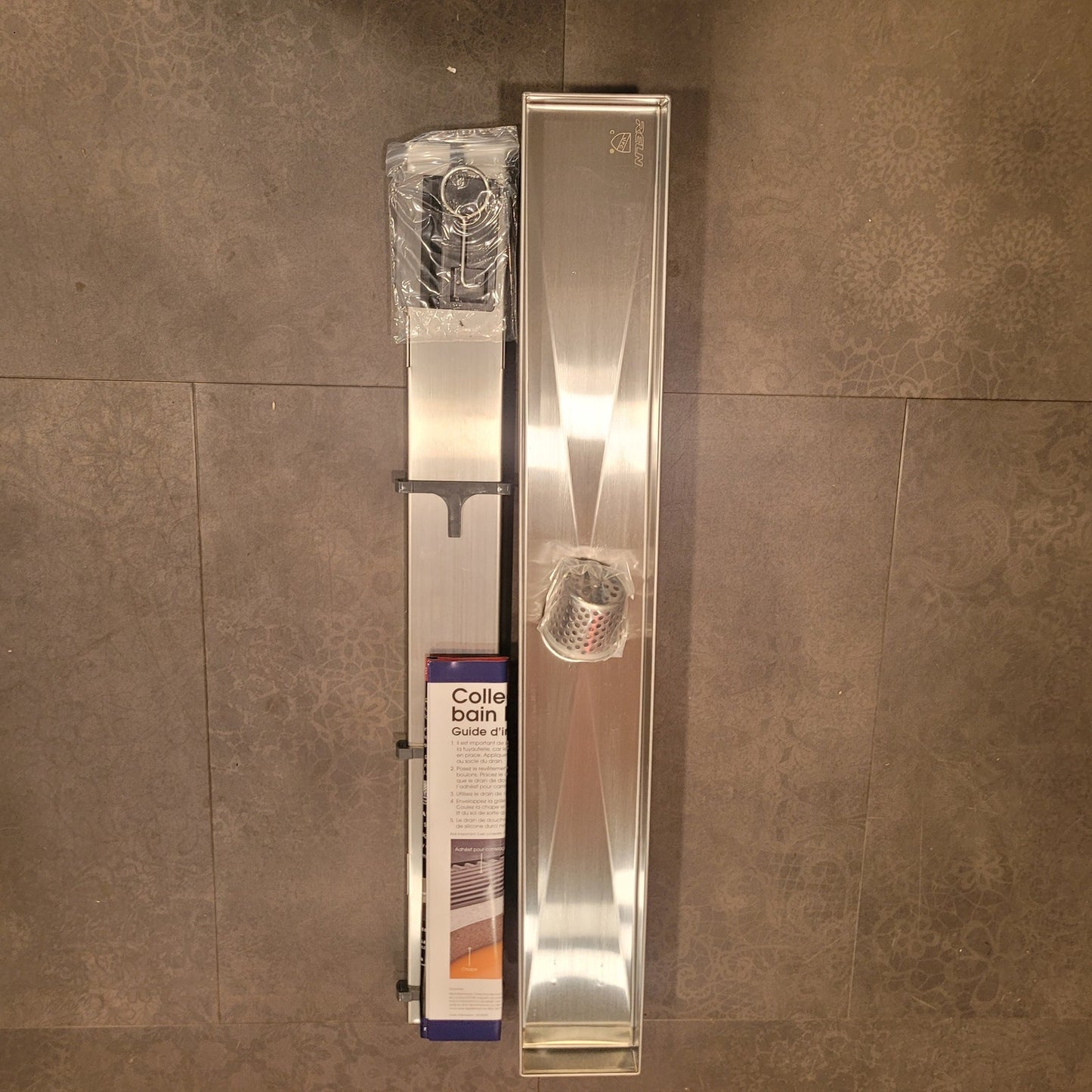 24 in. Stainless Steel Linear Shower Drain with Tile Insert Drain Cover, Silver